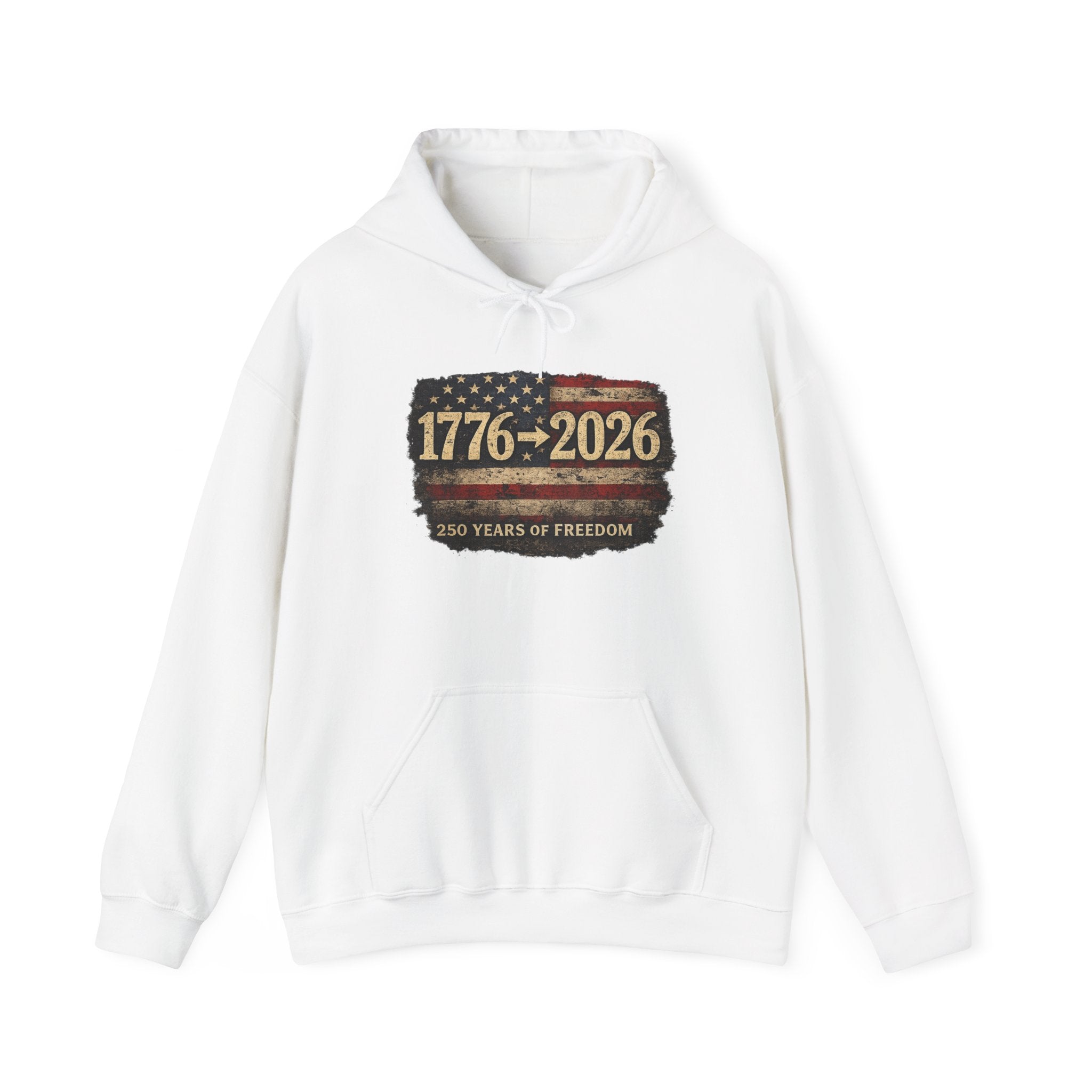 1776–2026 - 250 Years of Freedom Hoodie — Patriotic American Flag Anniversary Sweatshirt