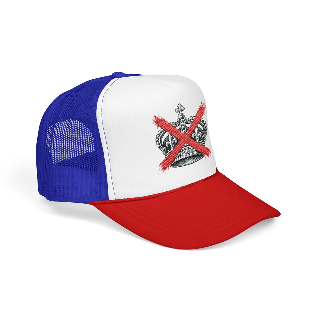Anti-Crown Trucker Hat — Red X Crown Graphic Foam Mesh Cap