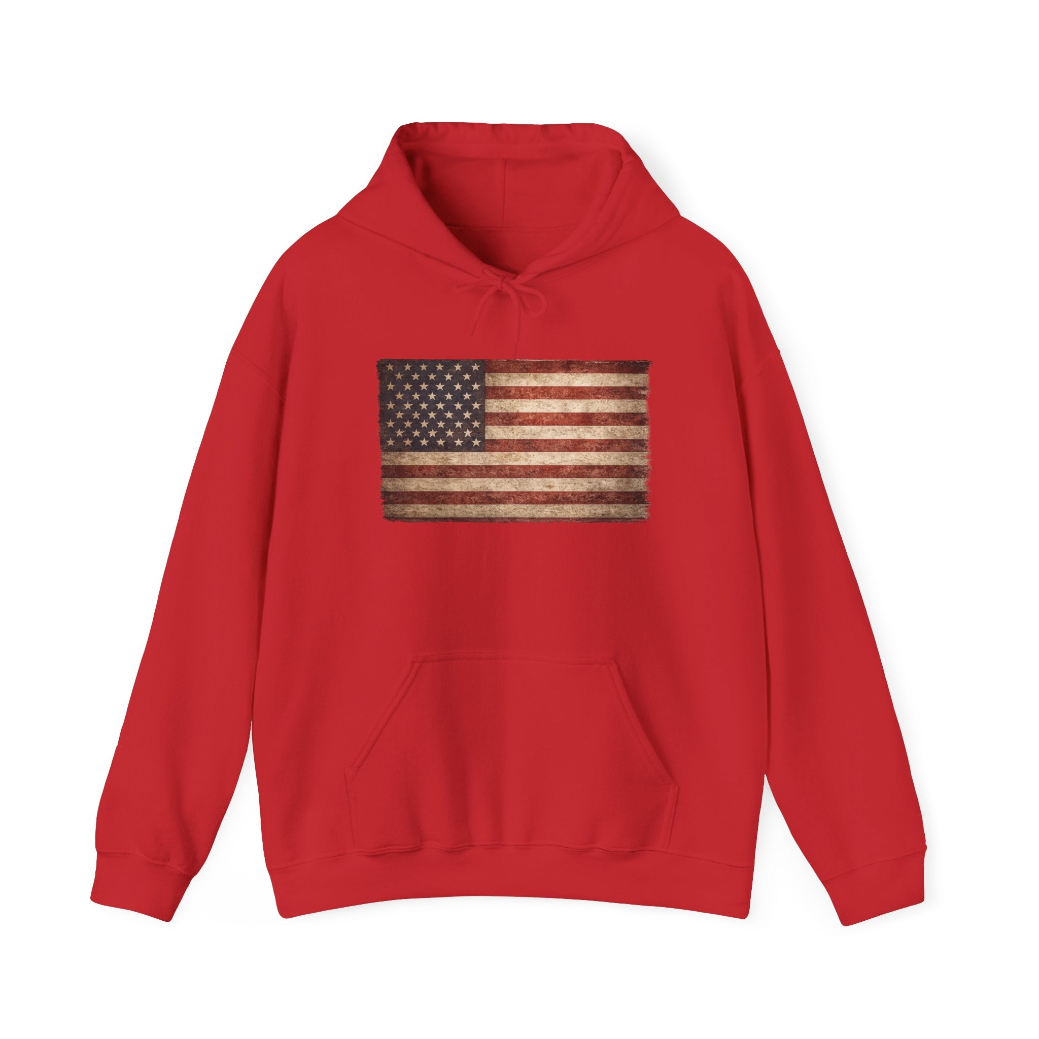 Vintage American Flag Hoodie — USA Patriotic Sweatshirt