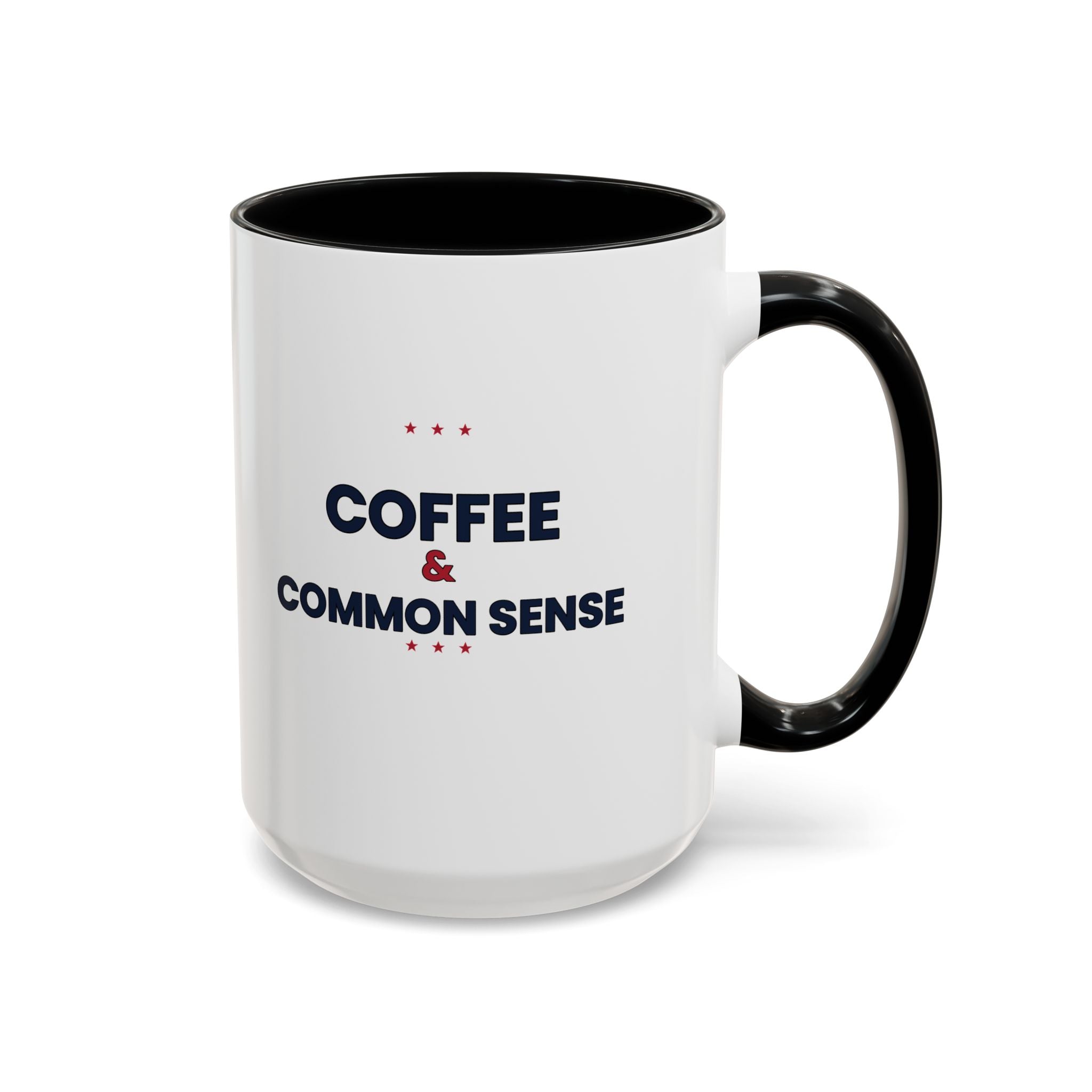 Coffee & Common Sense Accent Mug — 11/15oz Ceramic Coffee Mug