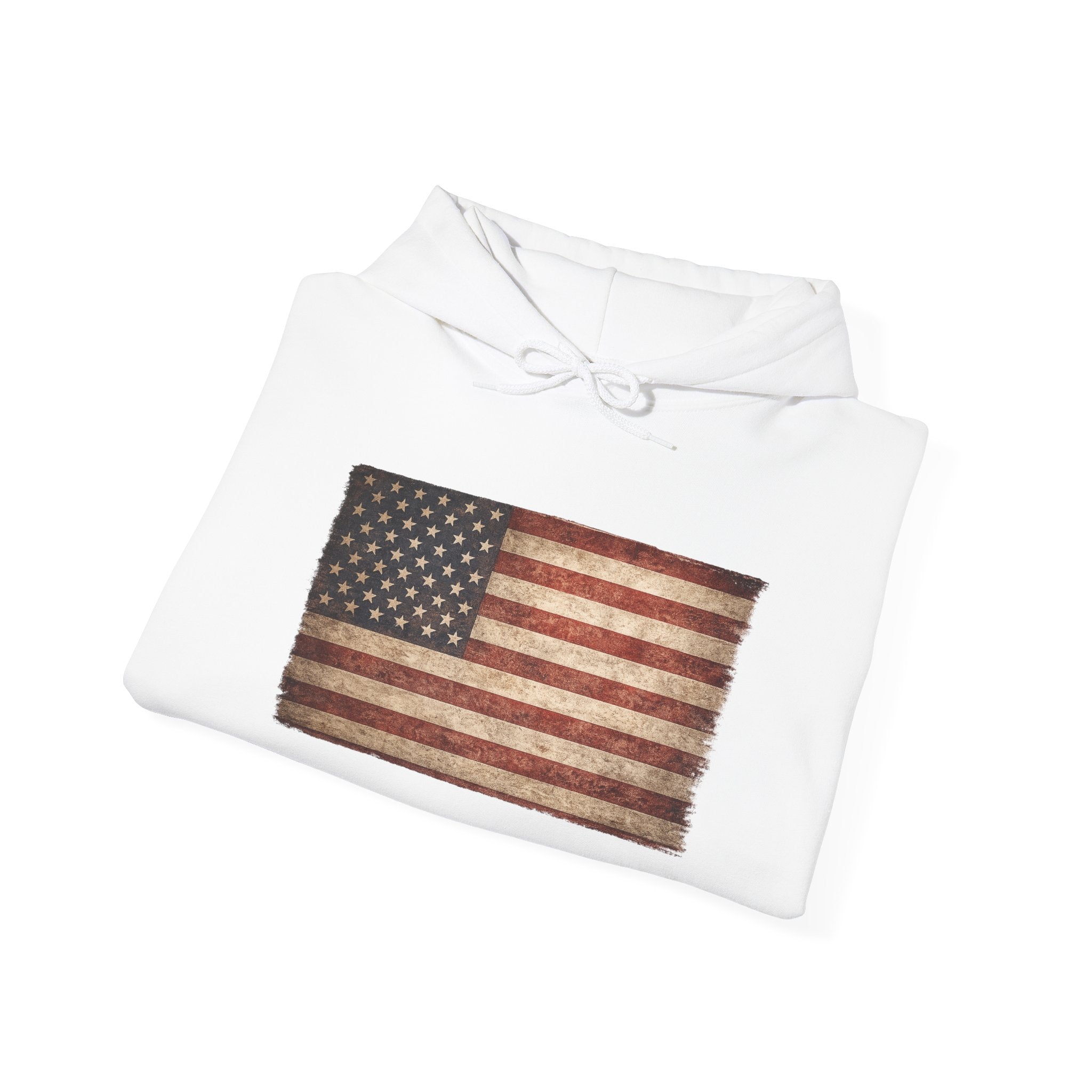 Vintage American Flag Hoodie — USA Patriotic Sweatshirt