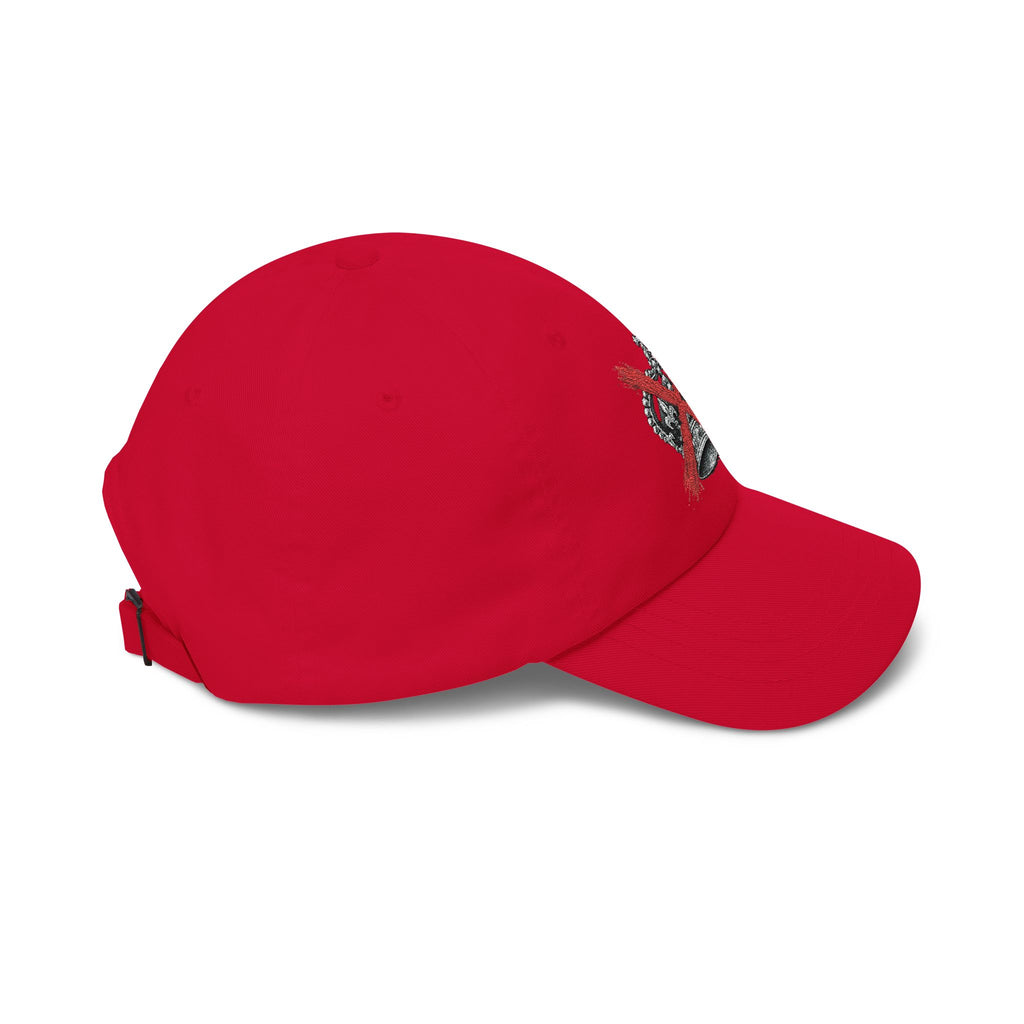 Dad Cap – Crown with Red X Embroidered Baseball Hat