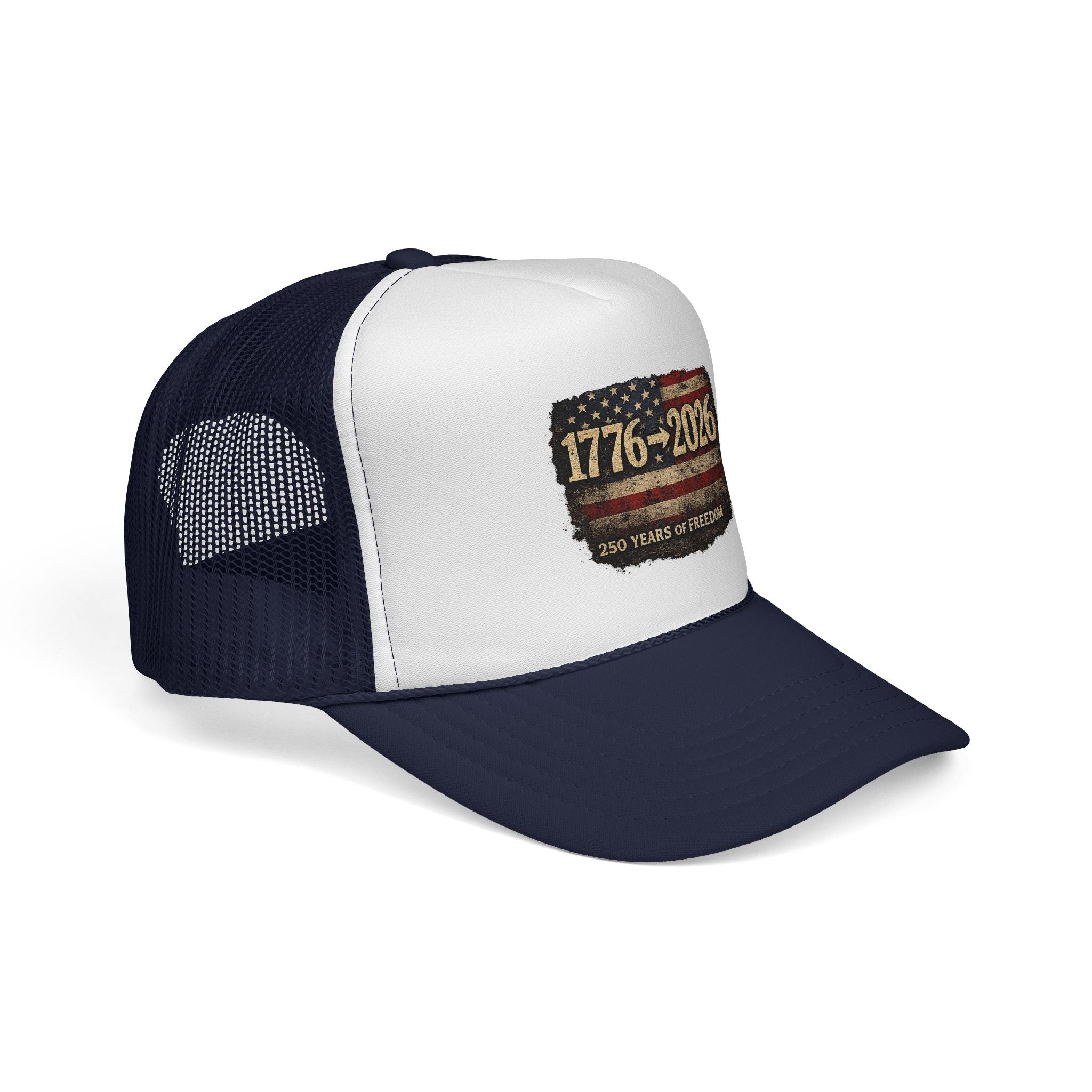 Trucker Cap — 1776–2026 American Flag 250 Years of Freedom Patriotic Hat