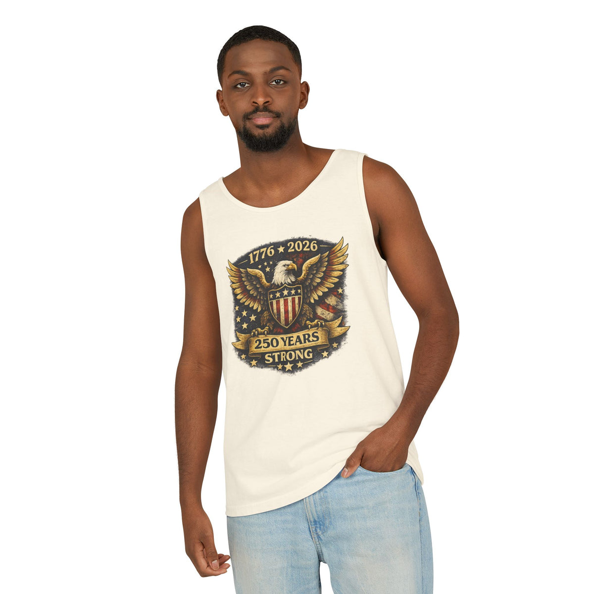 250 Years Strong Eagle Tank Top — 1776-2026 Patriotic Anniversary