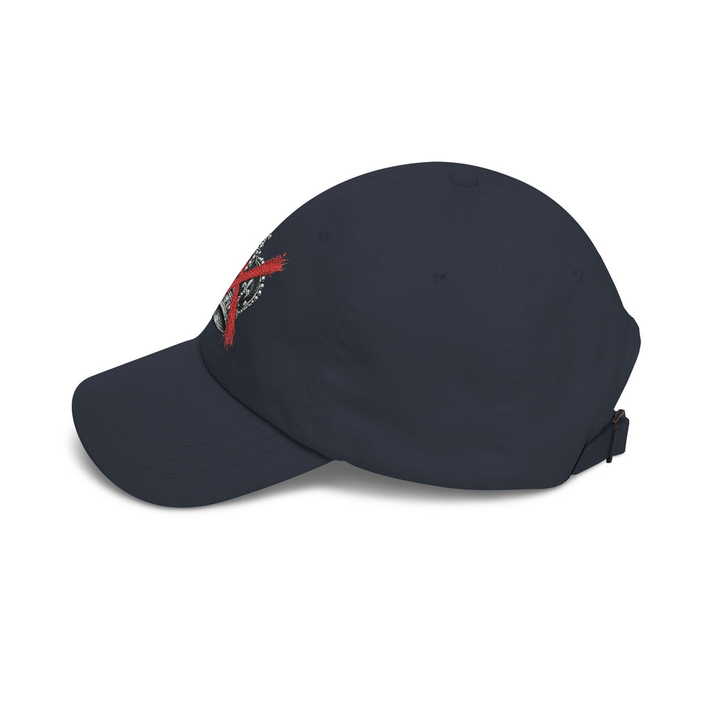 Dad Cap – Crown with Red X Embroidered Baseball Hat