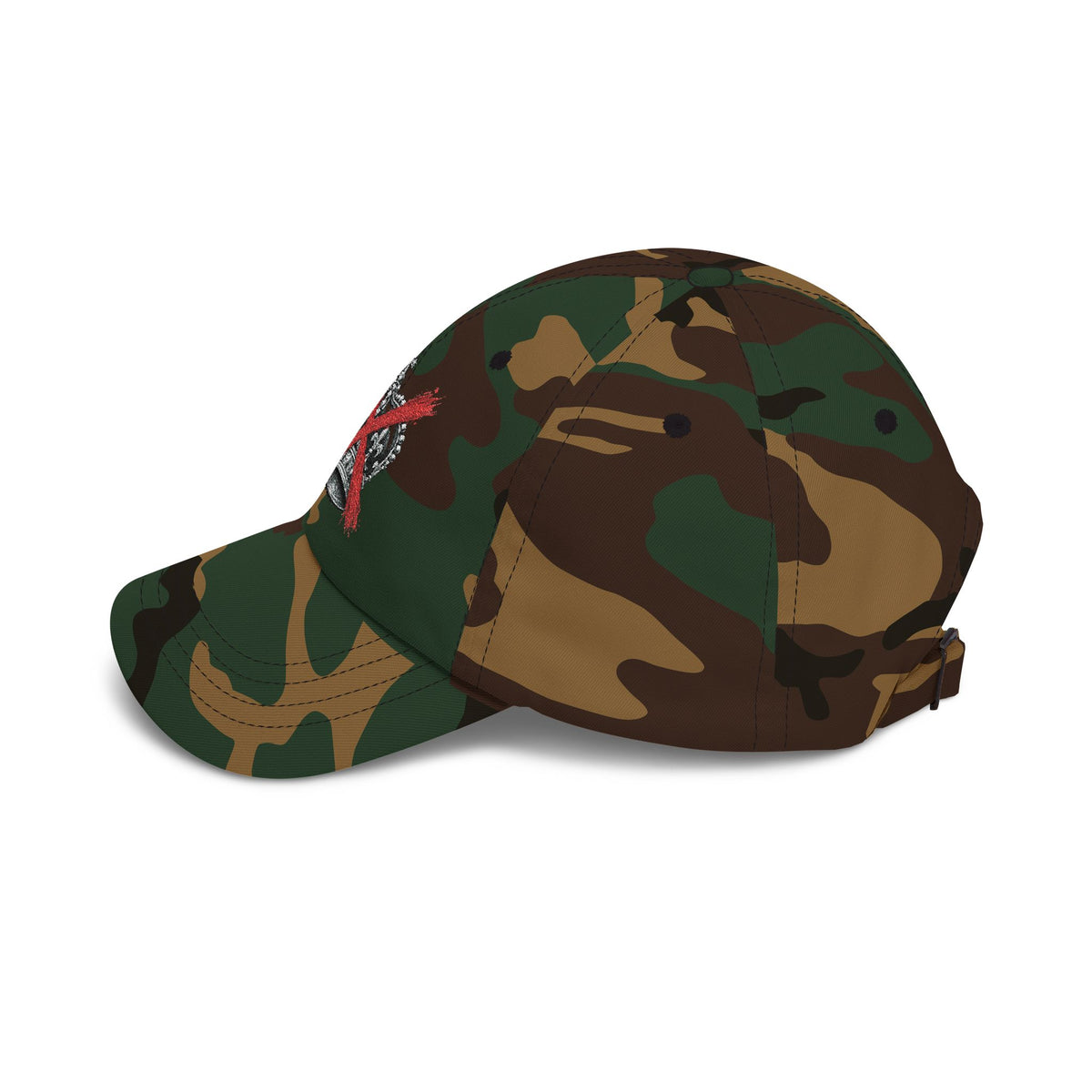 Dad Cap – Crown with Red X Embroidered Baseball Hat