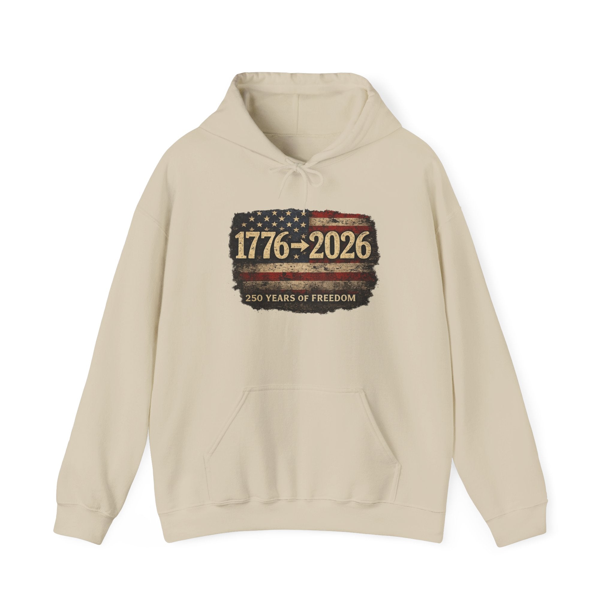 1776–2026 - 250 Years of Freedom Hoodie — Patriotic American Flag Anniversary Sweatshirt
