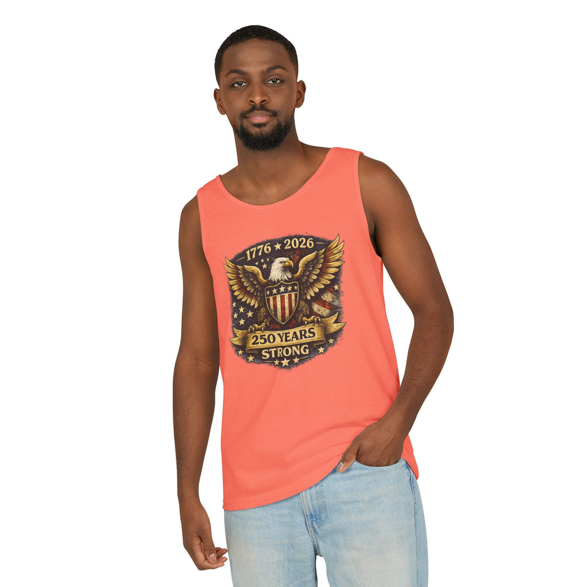250 Years Strong Eagle Tank Top — 1776-2026 Patriotic Anniversary