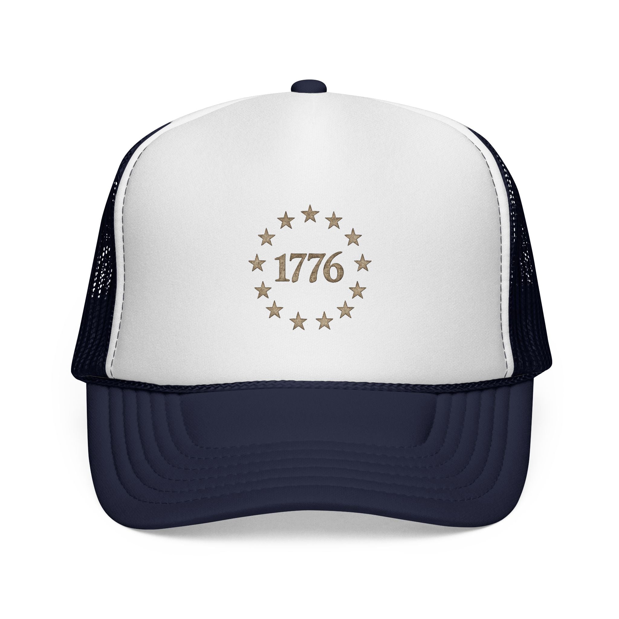 1776 Stars Trucker Hat — Vintage Patriotic Mesh Cap