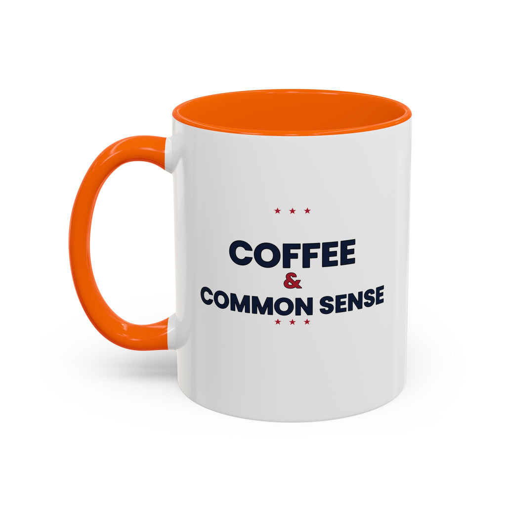 Coffee & Common Sense Accent Mug — 11/15oz Ceramic Coffee Mug