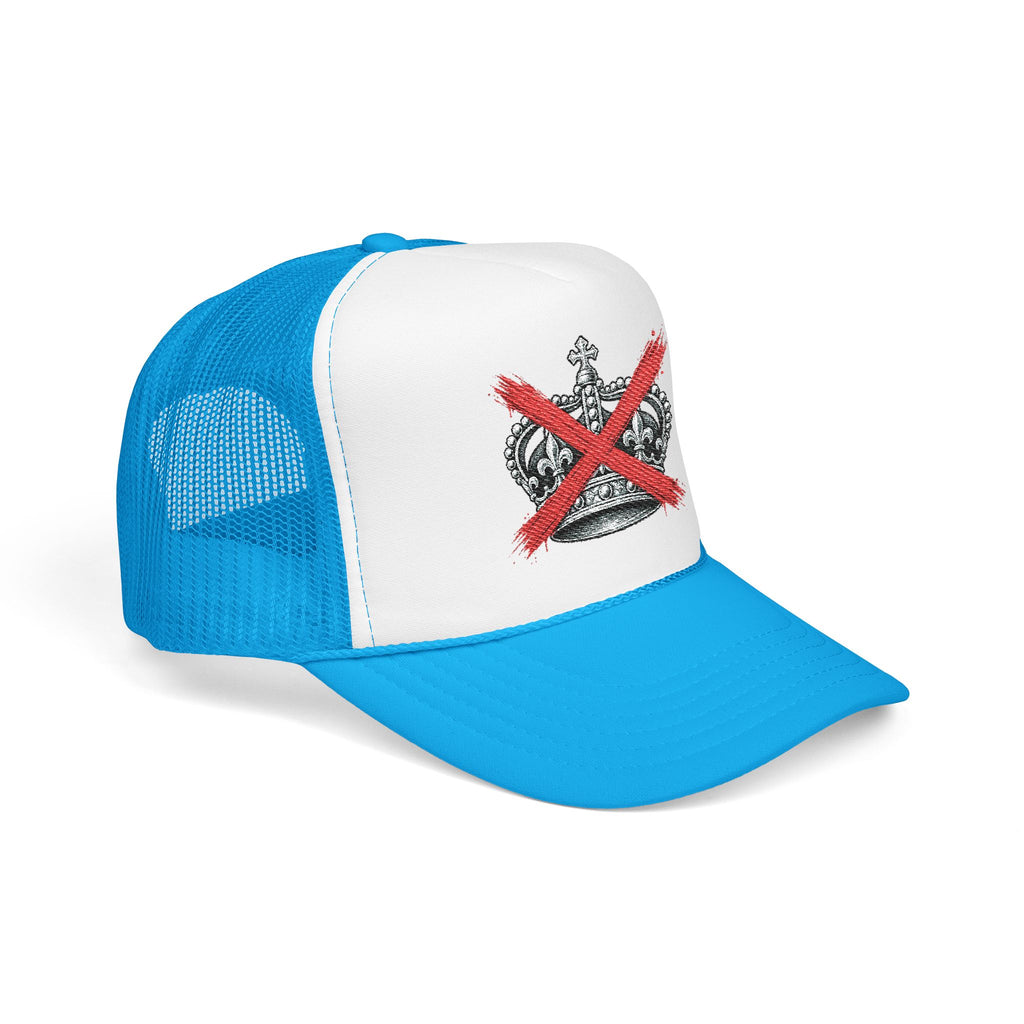 Anti-Crown Trucker Hat — Red X Crown Graphic Foam Mesh Cap