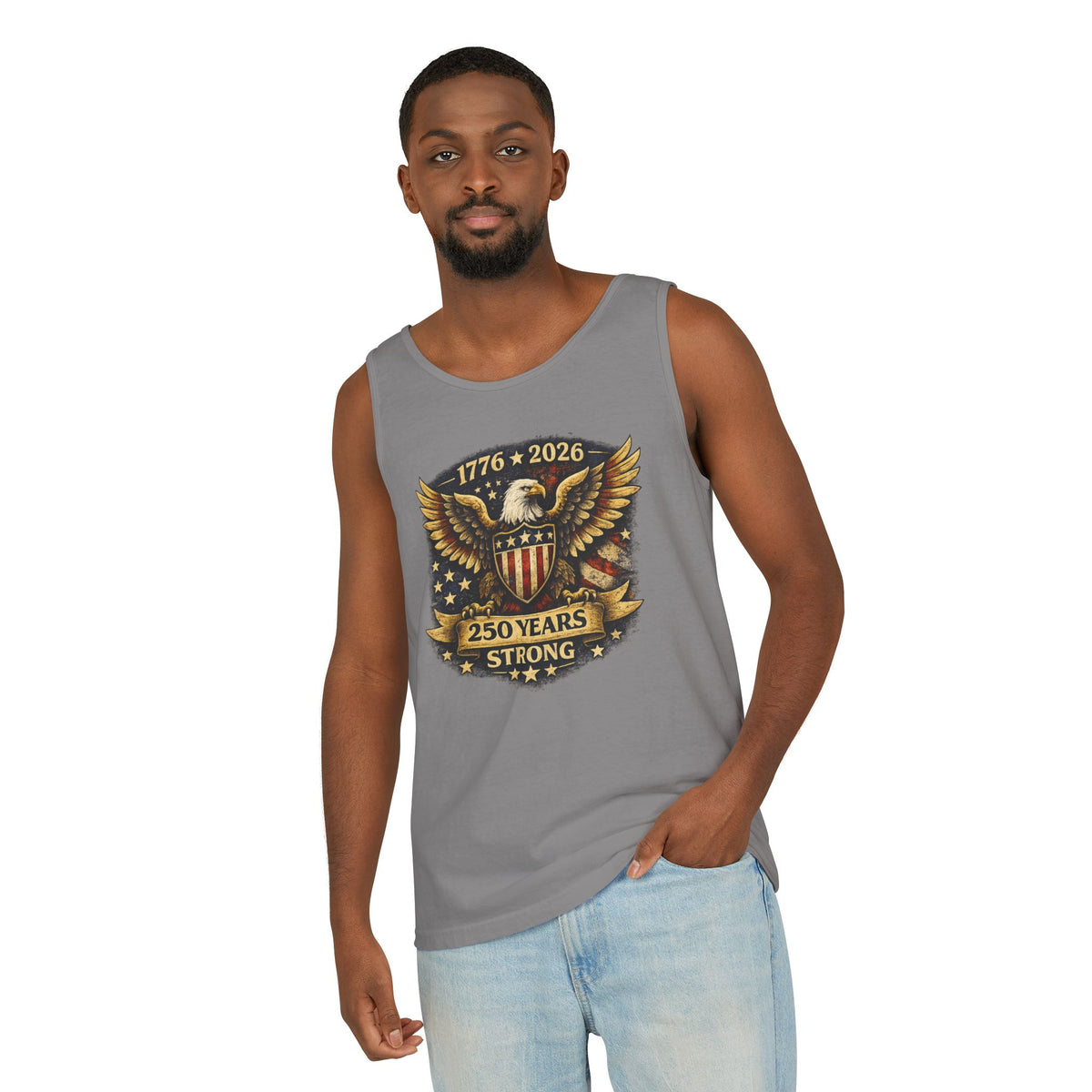250 Years Strong Eagle Tank Top — 1776-2026 Patriotic Anniversary