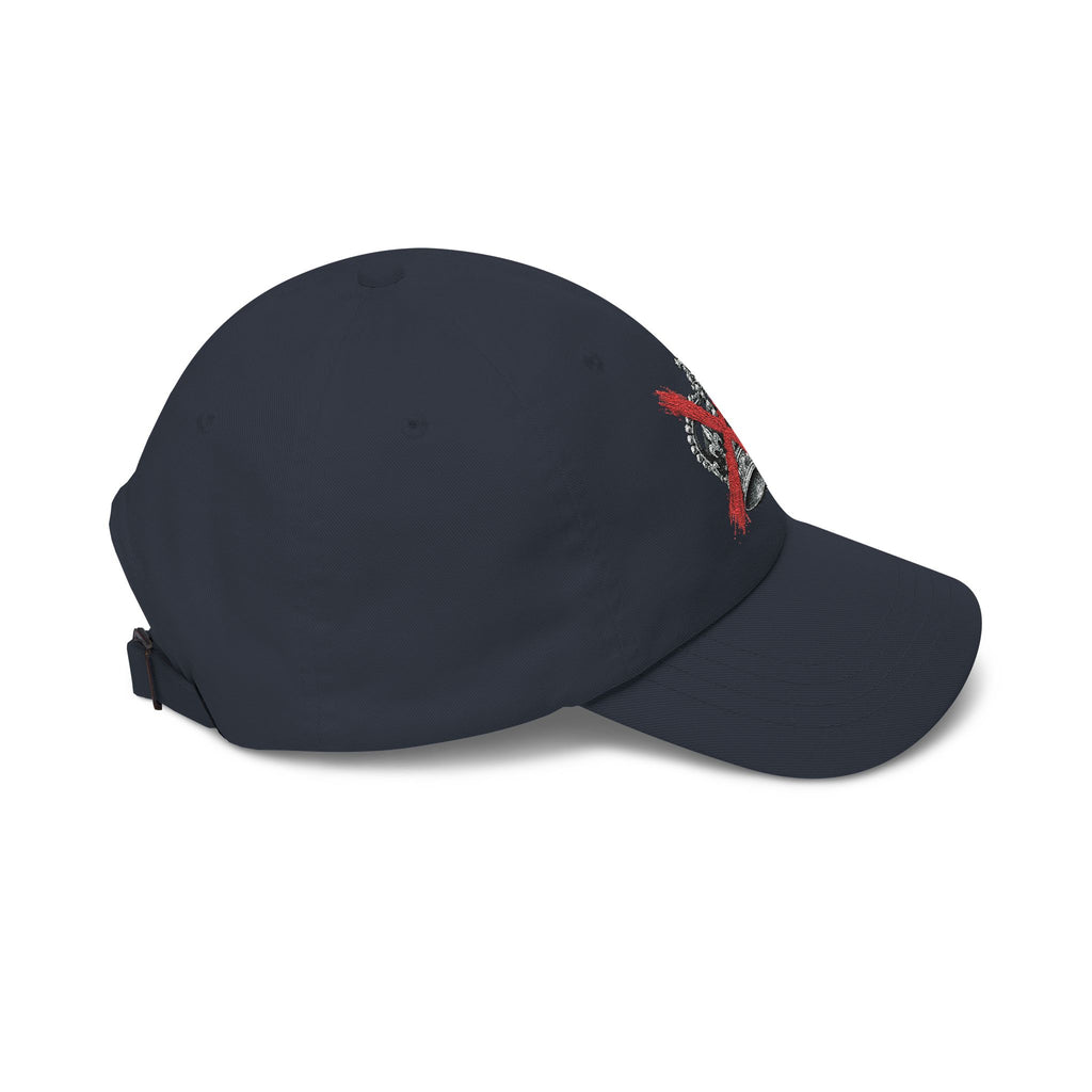 Dad Cap – Crown with Red X Embroidered Baseball Hat