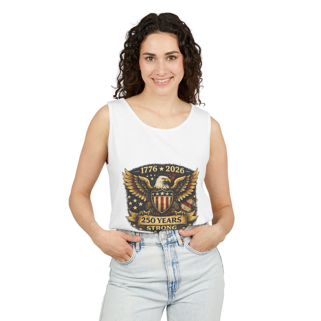 250 Years Strong Eagle Tank Top — 1776-2026 Patriotic Anniversary