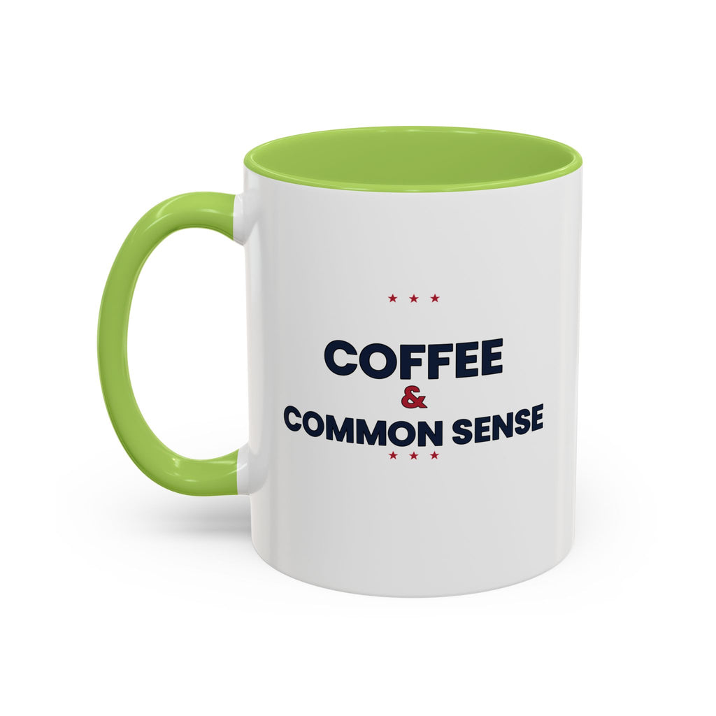 Coffee & Common Sense Accent Mug — 11/15oz Ceramic Coffee Mug
