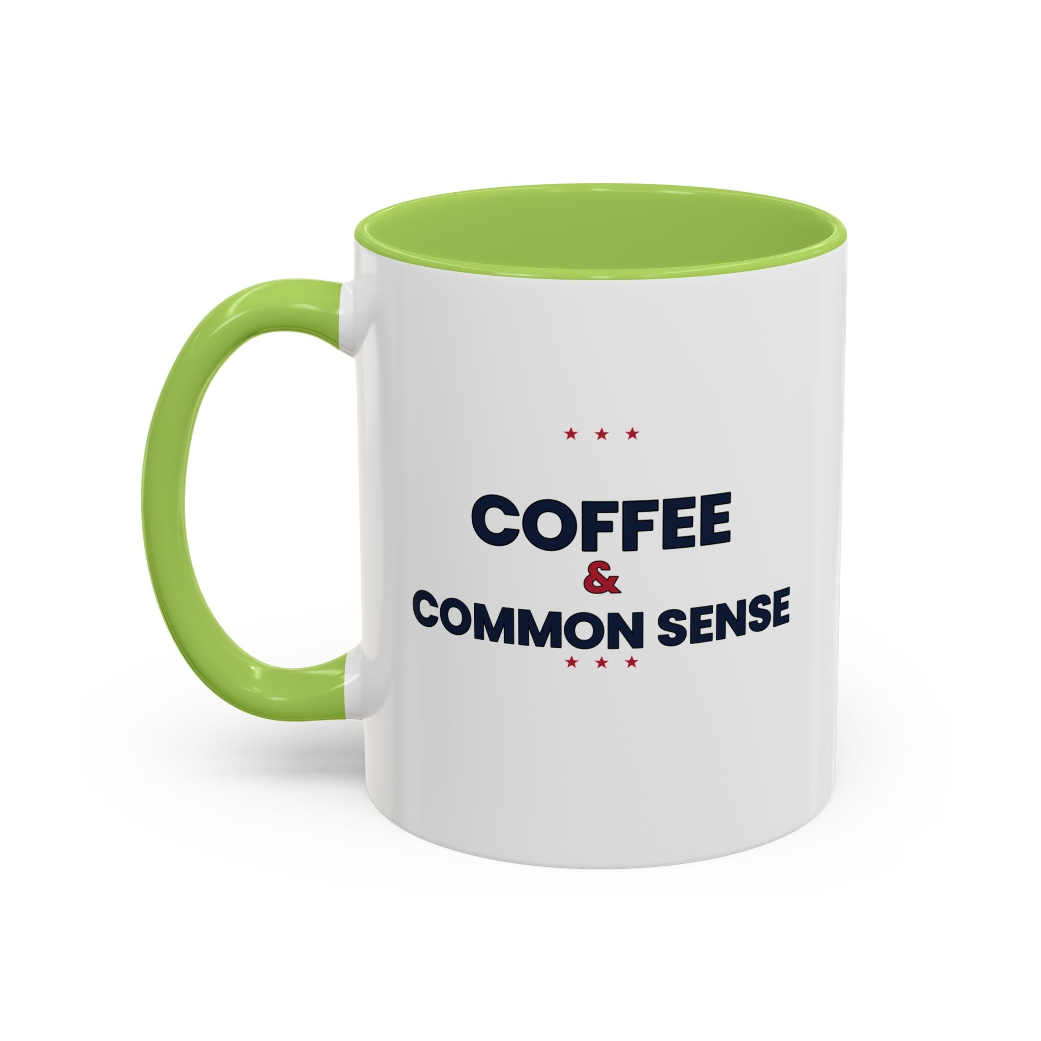Coffee & Common Sense Accent Mug — 11/15oz Ceramic Coffee Mug