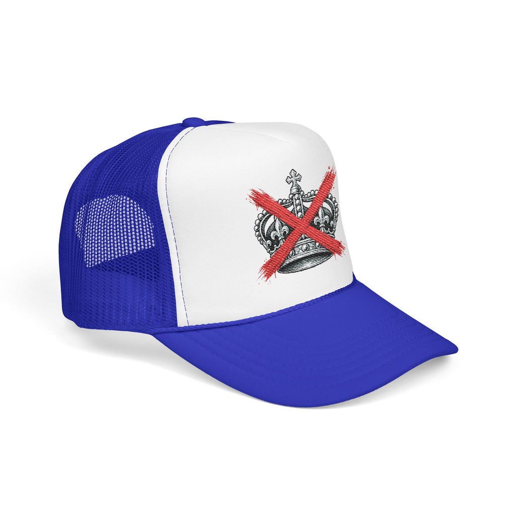 Anti-Crown Trucker Hat — Red X Crown Graphic Foam Mesh Cap