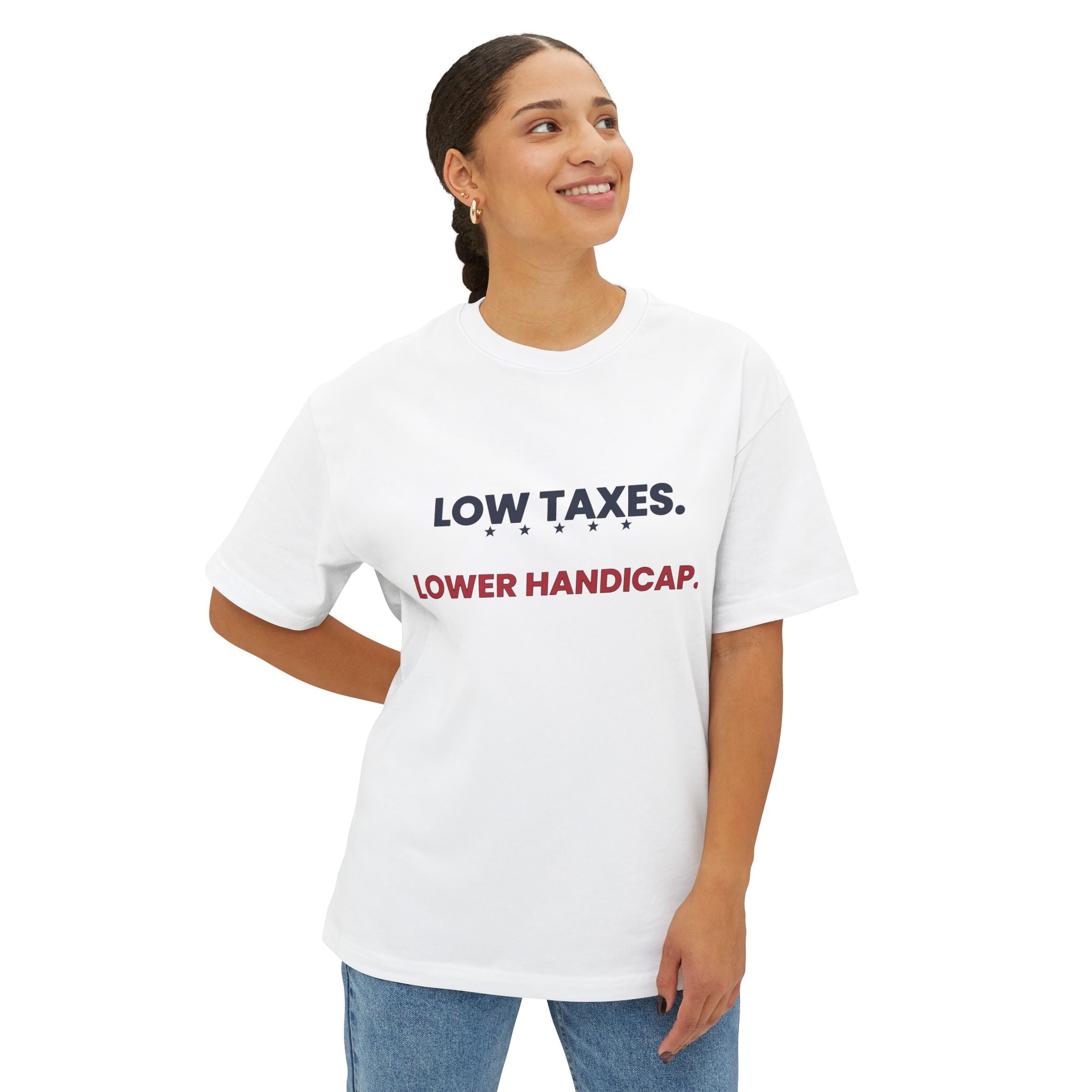 "Low Taxes. Lower Handicap." Golf Tee — Patriotic Golf T-Shirt