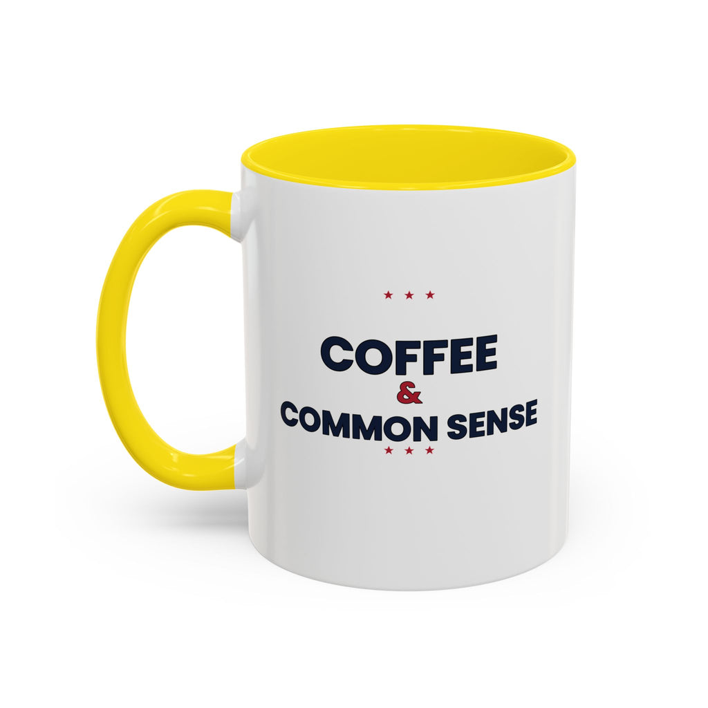 Coffee & Common Sense Accent Mug — 11/15oz Ceramic Coffee Mug