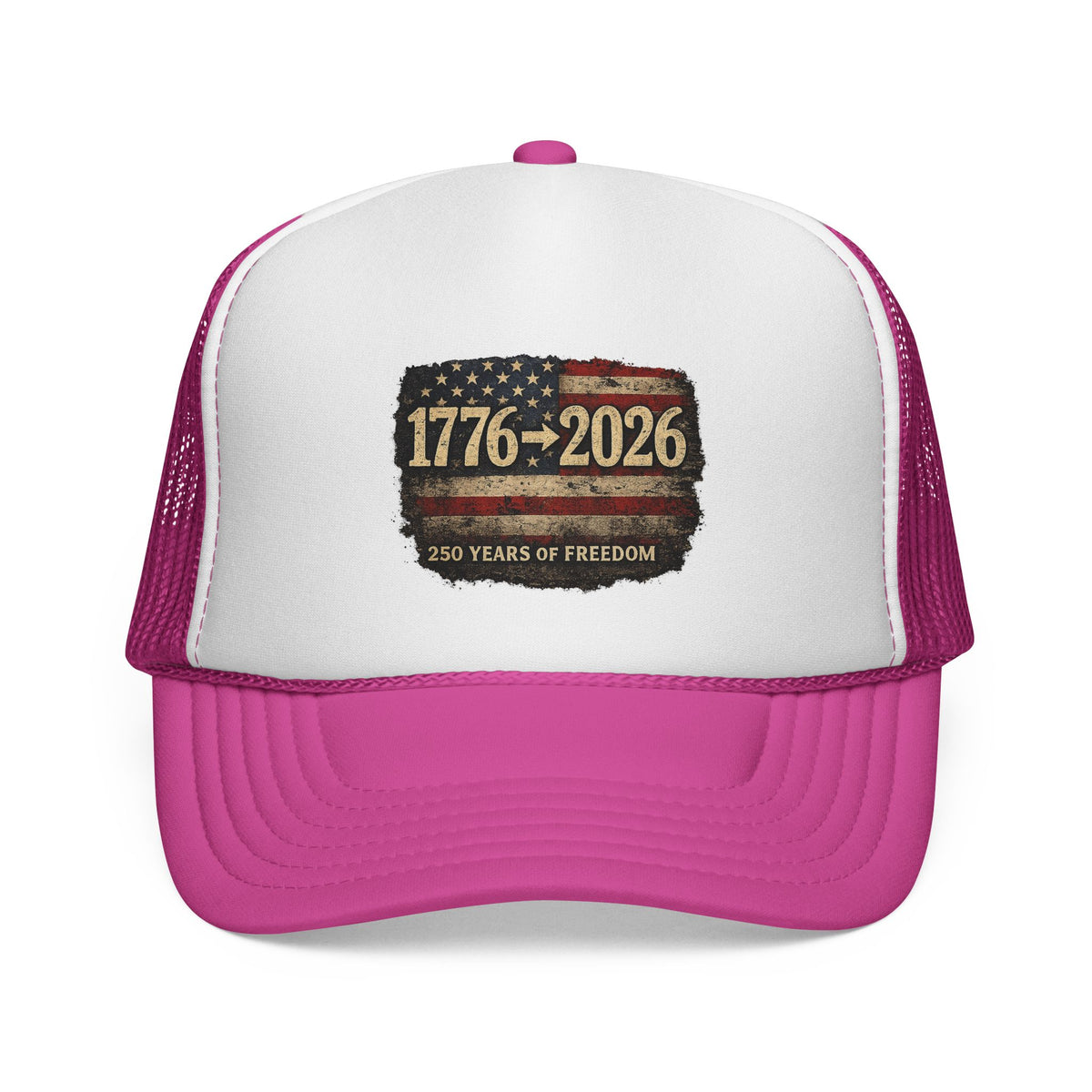 1776–2026 American Flag 250 Years of Freedom Patriotic Trucker Cap