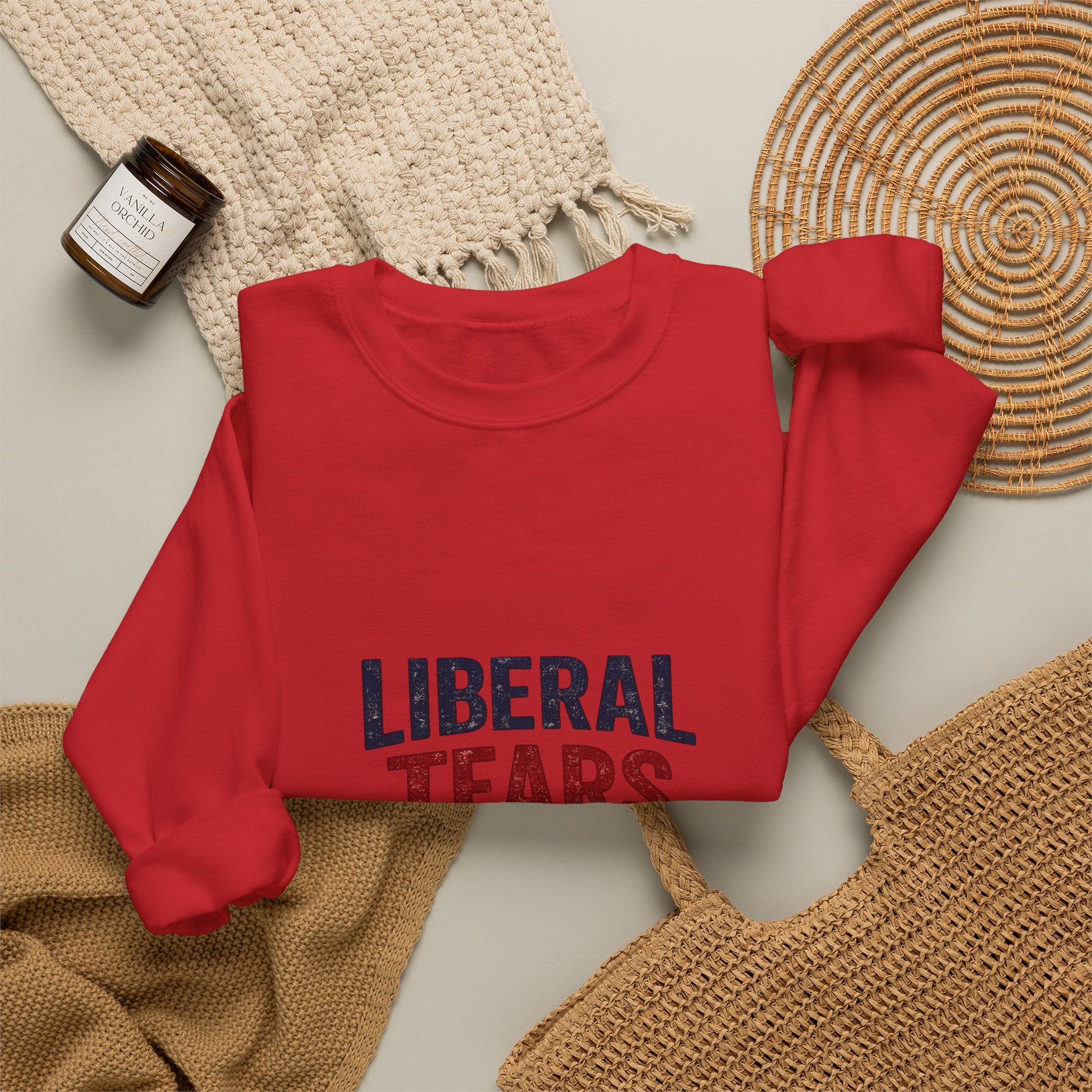 Crewneck Sweatshirt — "Liberal Tears" Patriotic Graphic