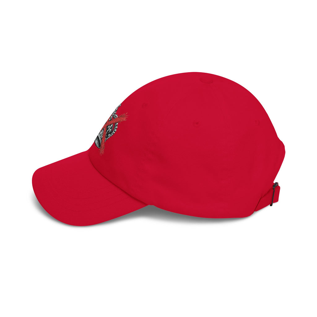 Dad Cap – Crown with Red X Embroidered Baseball Hat