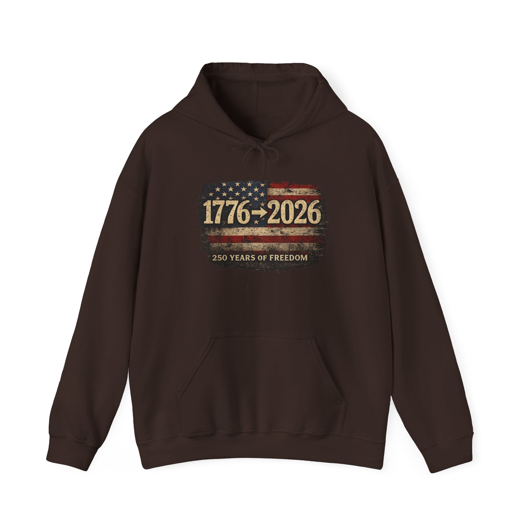 1776–2026 - 250 Years of Freedom Hoodie — Patriotic American Flag Anniversary Sweatshirt