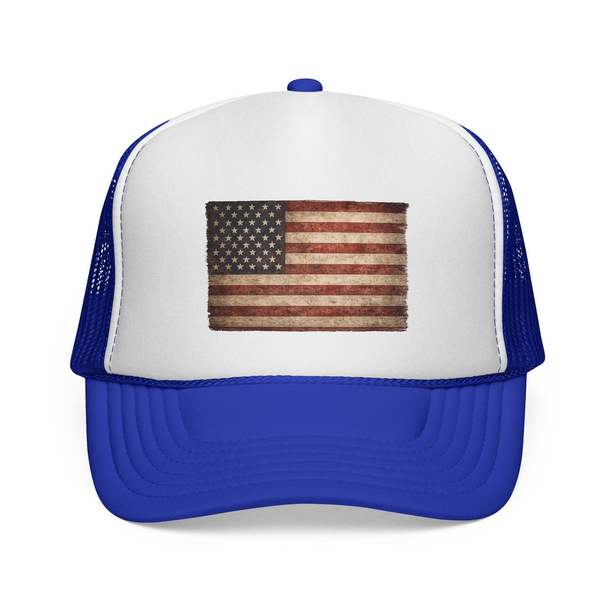 Vintage American Flag Trucker Cap — USA Mesh Hat