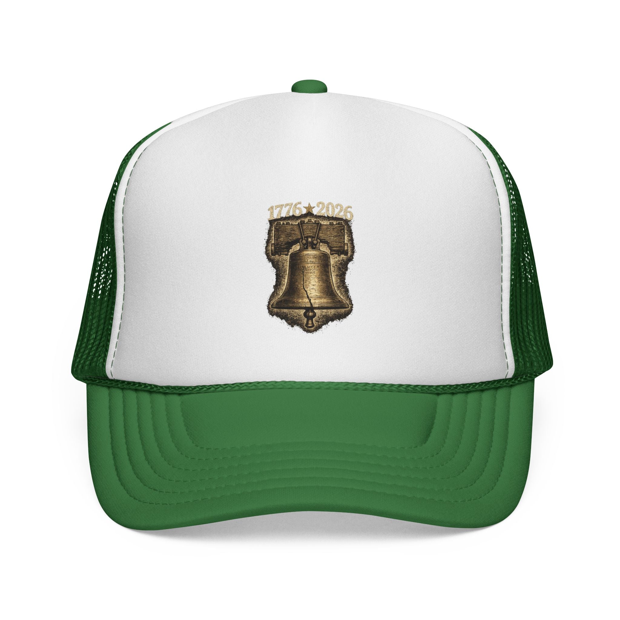Liberty Bell Trucker Cap — Vintage Patriotic Patch Hat