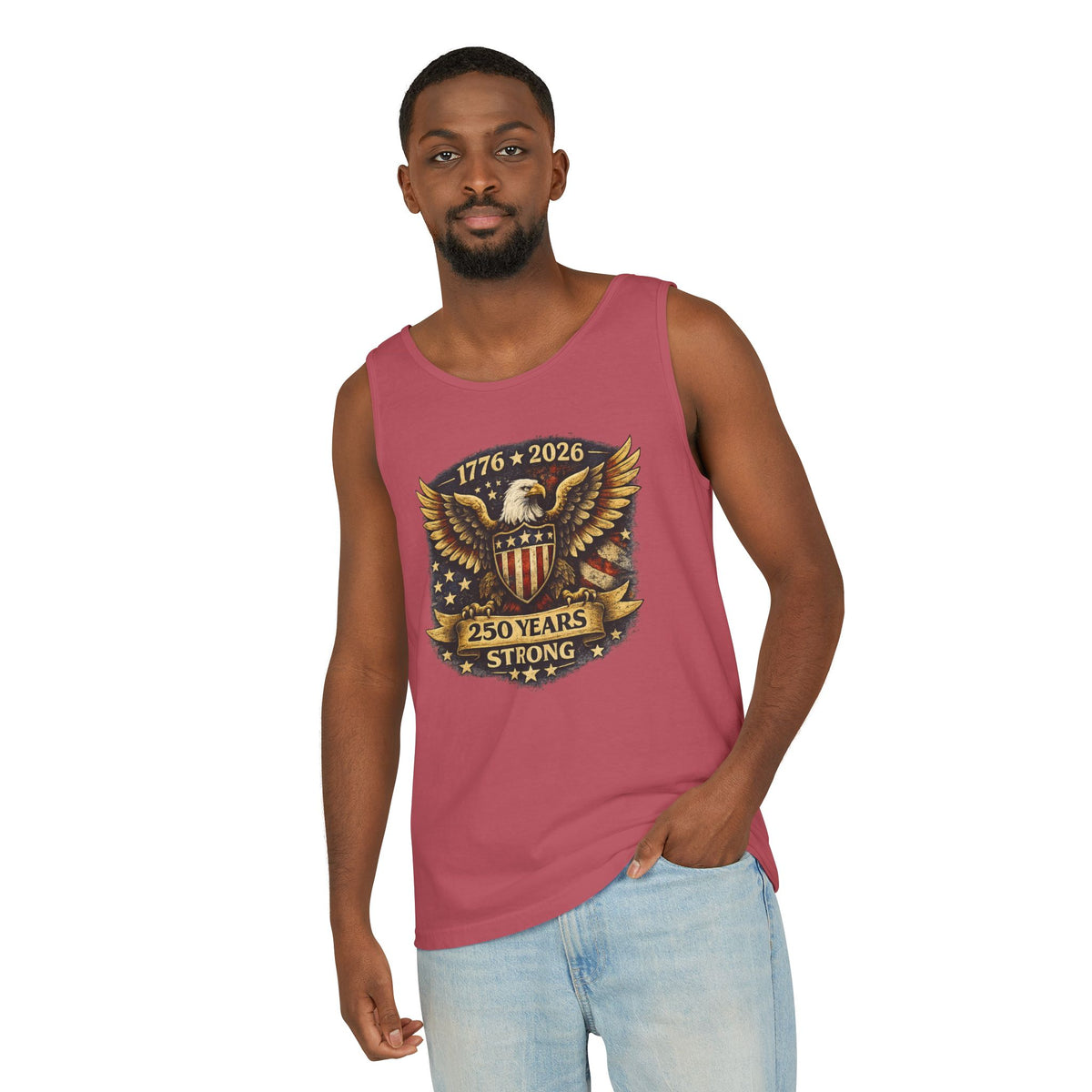 250 Years Strong Eagle Tank Top — 1776-2026 Patriotic Anniversary