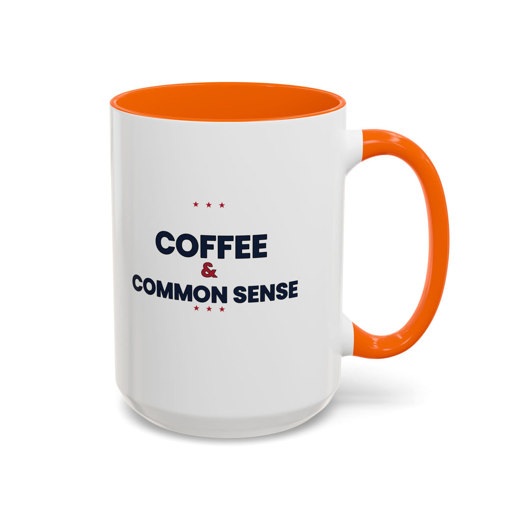 Coffee & Common Sense Accent Mug — 11/15oz Ceramic Coffee Mug