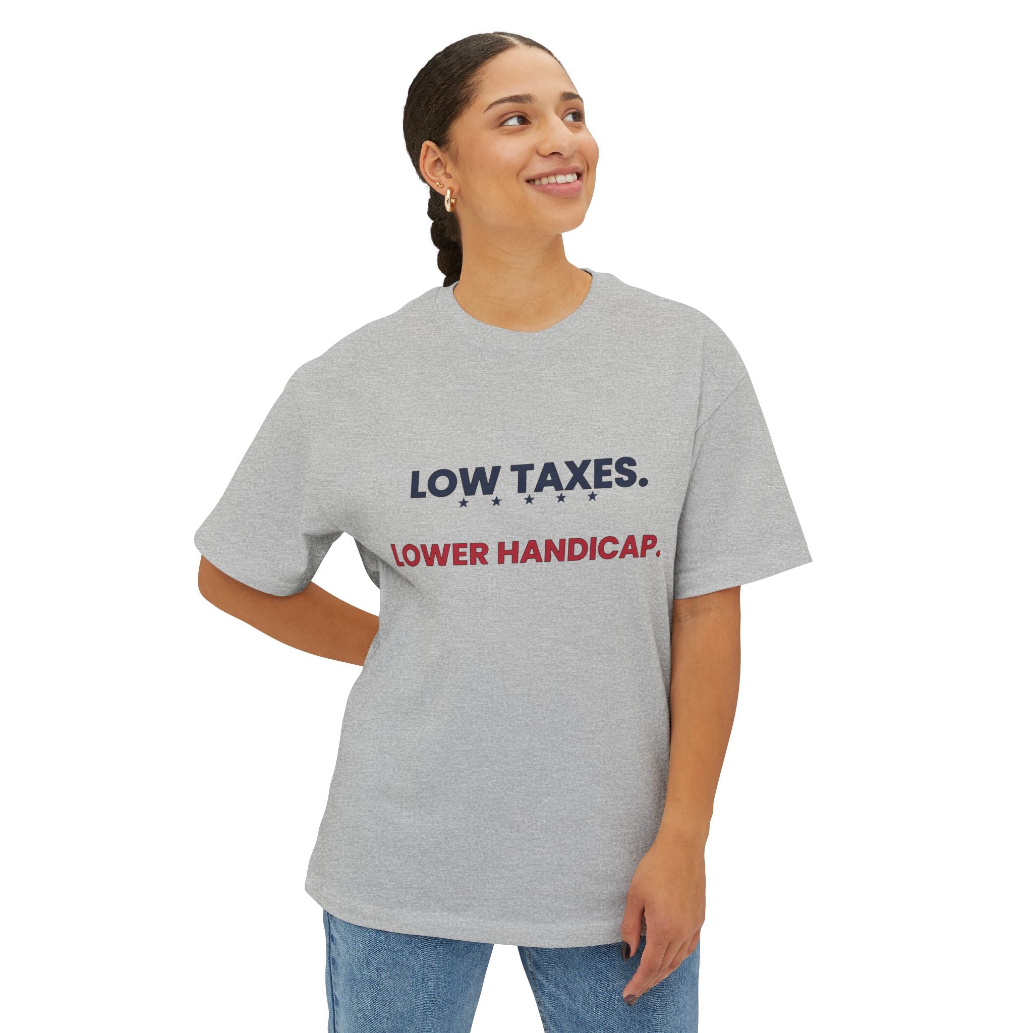 Low Taxes Lower Handicap T‑Shirt — Funny Political Golf Slogan Tee