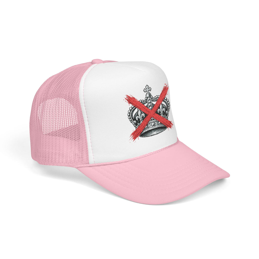 Anti-Crown Trucker Hat — Red X Crown Graphic Foam Mesh Cap