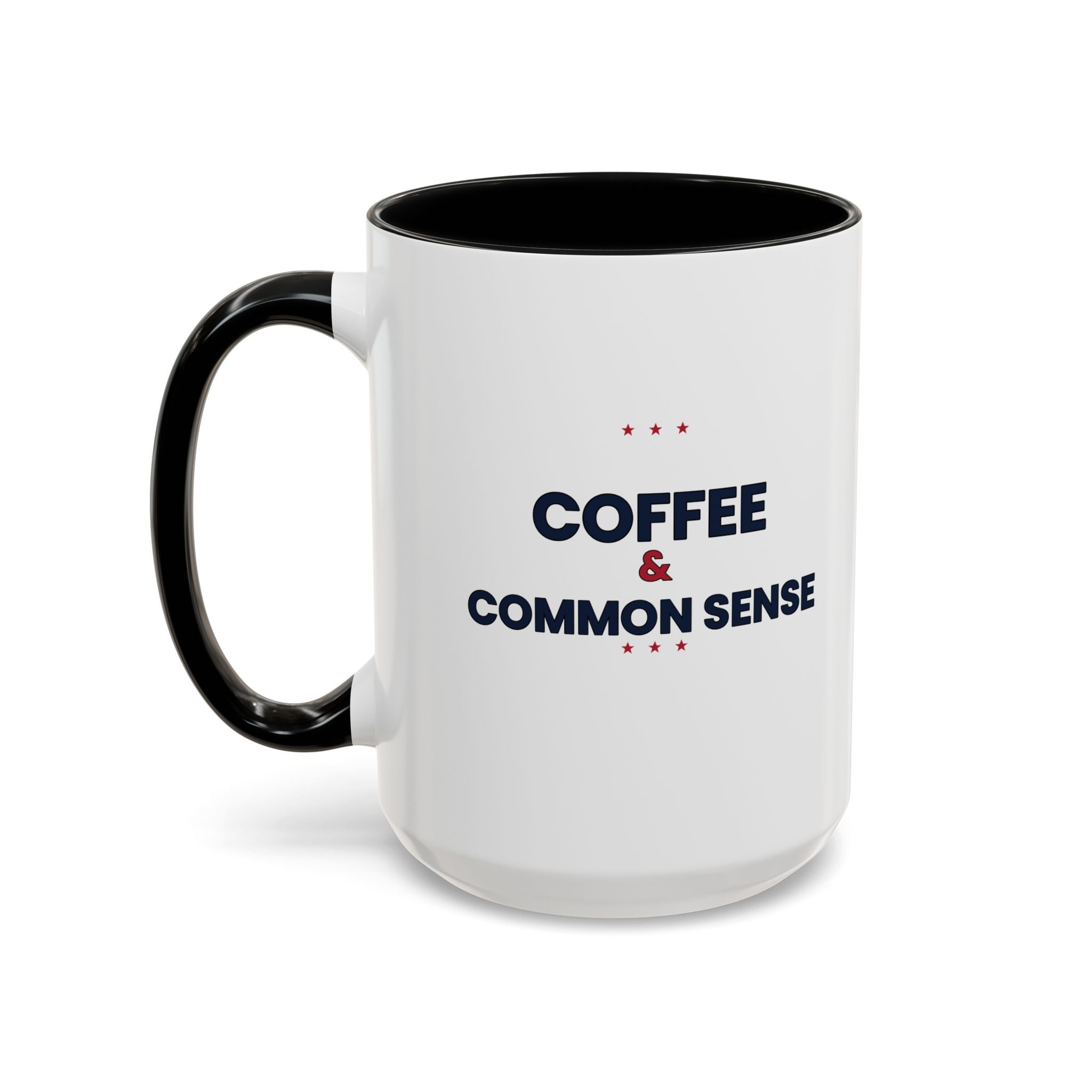 Coffee & Common Sense Accent Mug — 11/15oz Ceramic Coffee Mug