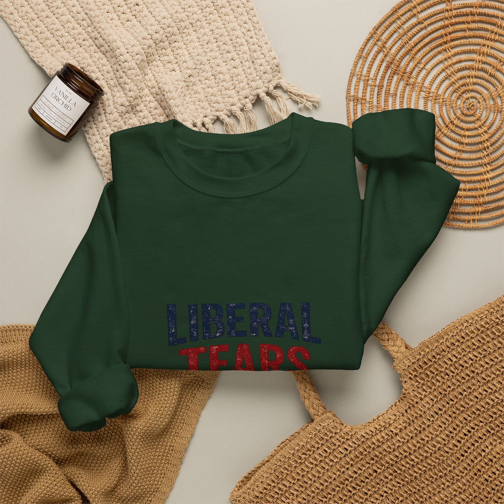 Crewneck Sweatshirt — "Liberal Tears" Patriotic Graphic