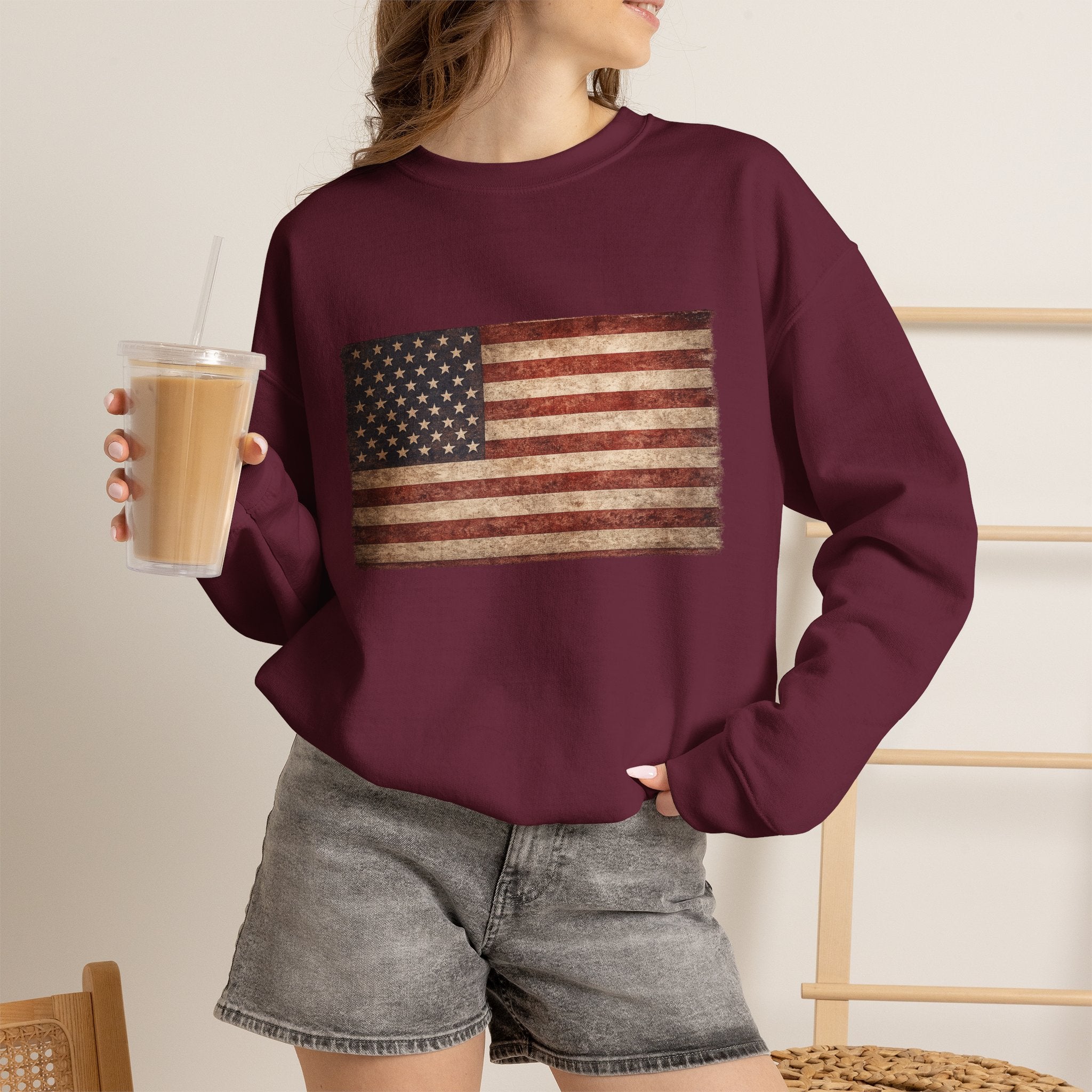 Vintage American Flag Sweatshirt