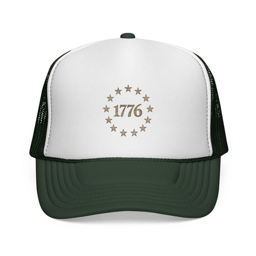 1776 Trucker Hat — Vintage Colonial Stars Patriotic Cap for Independence Day