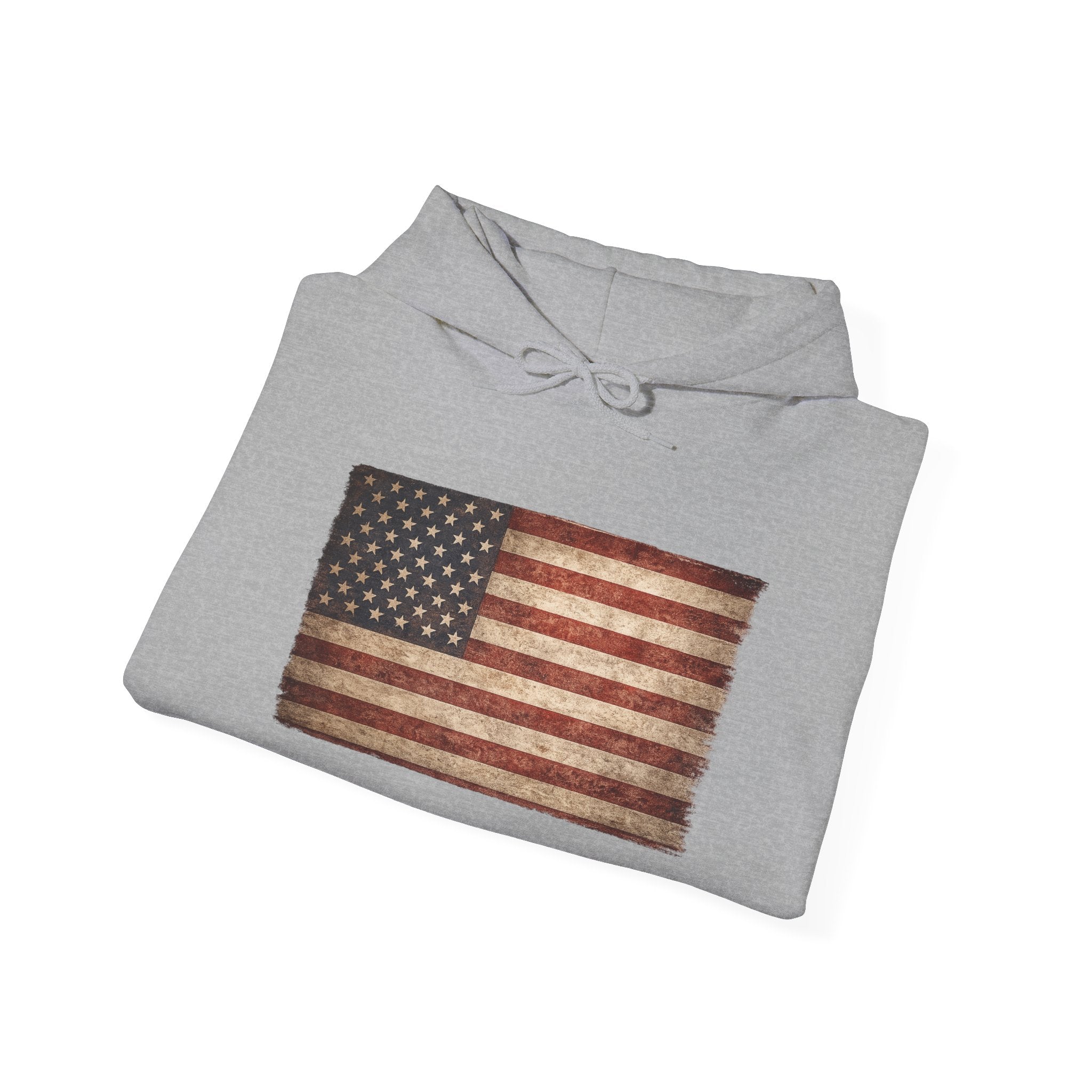 Vintage American Flag Hoodie — USA Patriotic Sweatshirt