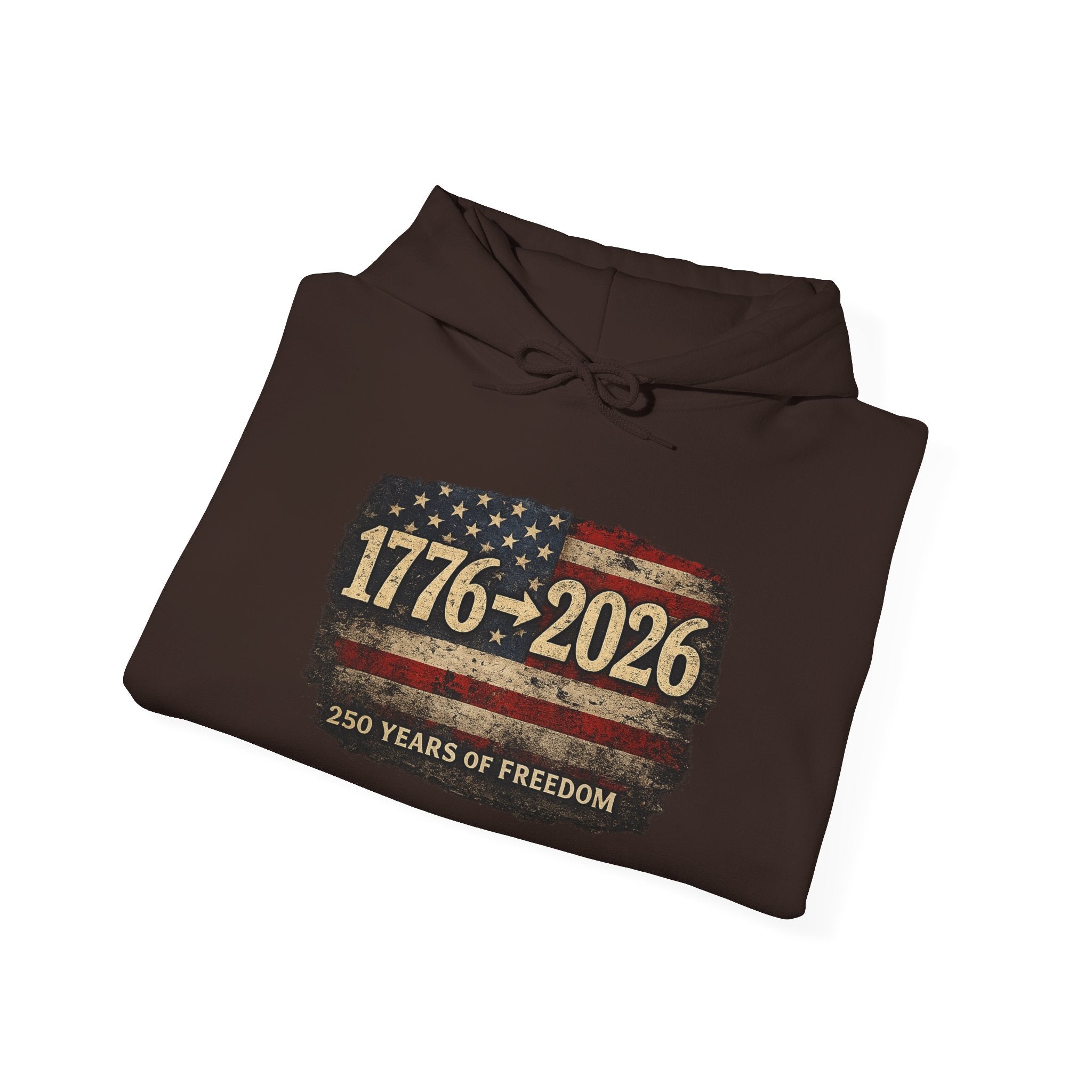 1776–2026 American Flag Hoodie — 250 Years of Freedom Anniversary Sweatshirt